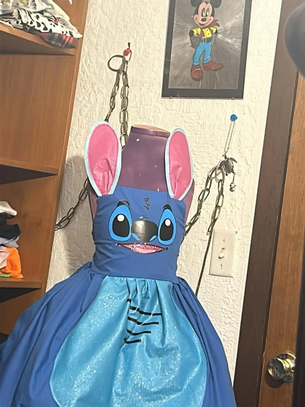 Disney Blue Stitch Costume Dress with Pink Ear Accents - Picture 2 of 2